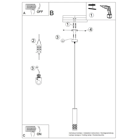 Závěsné stropní svítidlo GU10 White LIRO Ocean Green SL.1691 Sollux