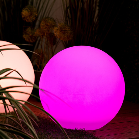 Zahradní koule SOLÁRNÍ LAMPA na zahradu POZEMNÍ LED RGB 30cm + dálkový ovladač