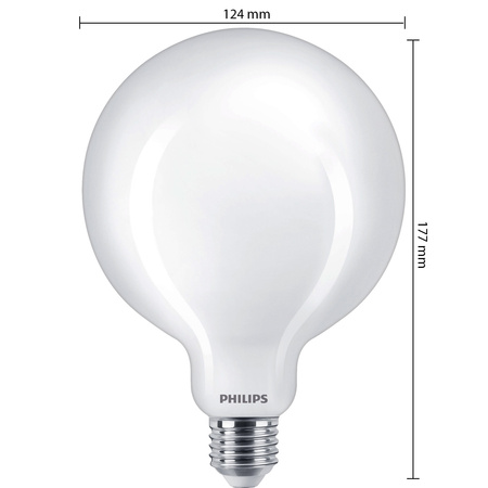 LED žárovka E27 Sphere G120 13W = 120W 2000lm 6500K Cold FILAMENT LED Classic Philips