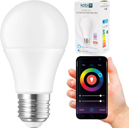 LED žárovka E27 GS 8,5W 806lm 2700-6500K RGB KOBI SMART Wi-Fi TUYA