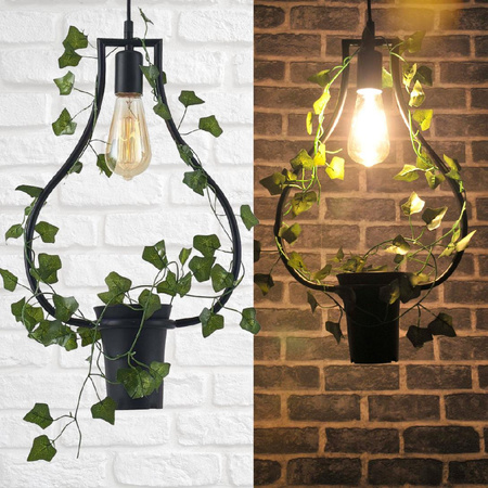 IL MIO SOREN závěsné stropní svítidlo černé E27 s květinou GOLDLUX (Polux)