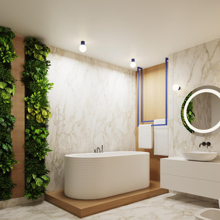 Koupelnové stropní svítidlo G9 Round Navy Blue Moderní matné IP44 Halo Sollux