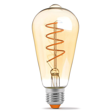 E27 ST64 LED žárovka 4W = 28W 300lm 2200K Teplá bílá jantarové vlákno Stmívatelné 360° VIDEX