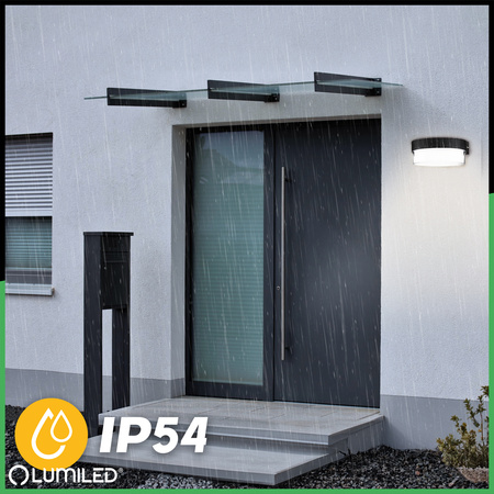 Zahradní nástěnná lampa 5W, 4000K IP54 Teplá bílá Černá SEVIA LUMILED