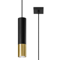 LOOPEZ 1 GU10 Závěsné stropní svítidlo Elegantní černá a zlatá SOLLUX