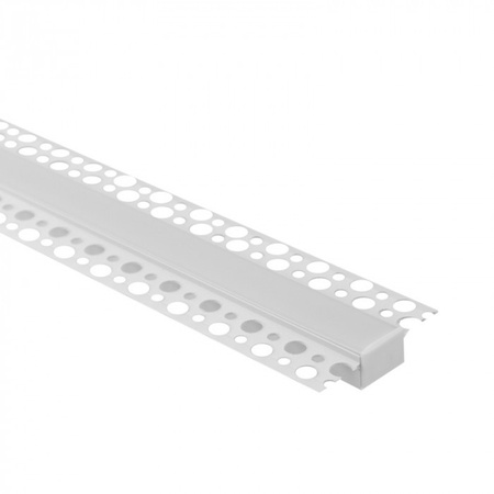 Hliníkový LED profil pro sádrokarton REGIPS široký pod omítku bílý 1m s mléčným stínítkem pro LED pásky + krytky Ecolight řady GPS