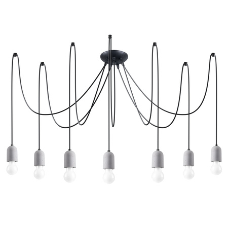 NESO 7 Stropní závěsné svítidlo Lustr 7xE27 Šedá černá Minimalistický SOLLUX