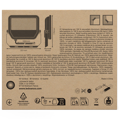 LED reflektor 41W 5500lm 3000K IP66 černý LEDVANCE reflektor
