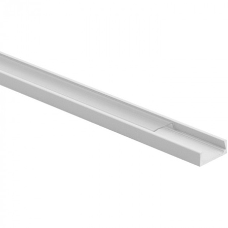 Hliníkový povrchový profil LED bílý 2m s průhledným difuzorem pro LED pásky + koncovky Ecolight řady N