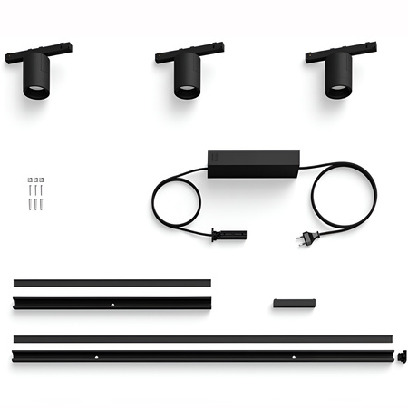 Perifo Lighting Rail Kit 1,5m + 3x LED reflektor 15,9W CCT RGB Philips HUE Bluetooth Black