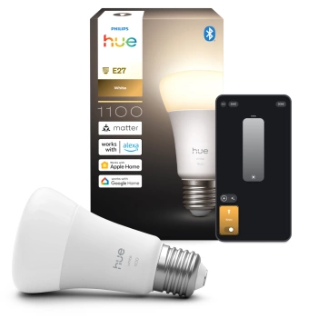 LED žárovka E27 A60 9,5W = 75W 1100lm 2700K teplá bílá SMART Smart Bluetooth ZigBee White Philips HUE