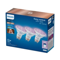 3x LED GU10 Reflector PAR16 4,7W = 50W 345lm 2200-6500K RGB + TW Smart SMART WiFi Bluetooth App WiZ Philips