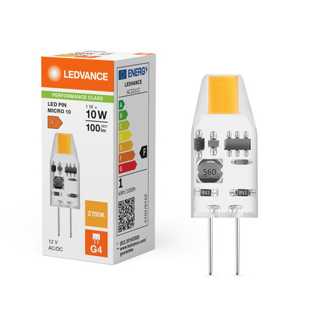 LED žárovka s paticí G4 1W = 10W 100lm 2700K teplá bílá 320° 12V Ledvance