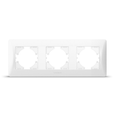 Horizontální rámeček zásuvky Trojitá povrchová montáž bílá BINERA VIDEX