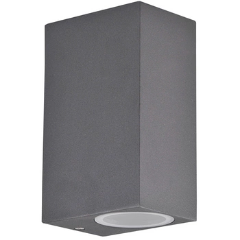 Venkovní nástěnné svítidlo shora dolů s LED 2x GU10 BOSTON GOLDLUX (Polux) ALUMINIUM GRAY