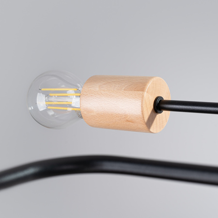 Stropní lustr 8x E27 Přírodní dřevo Černá Timbo Peach Puff SL.1671 Sollux