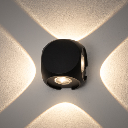 Zahradní lampa Nástěnná lampa PATRAS LED 9115 IP54 4x1W 3000K Černá Nowodvorski