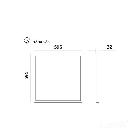 Povrchový panel LED 40W 5200lm 120° CCT Coffer White 60x60cm Capri Pro Kobi
