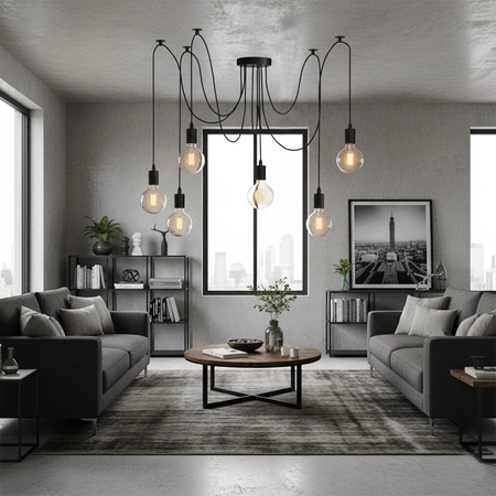 6x E27 Závěsná stropní lampa, Pavouk ARANE LUMILED