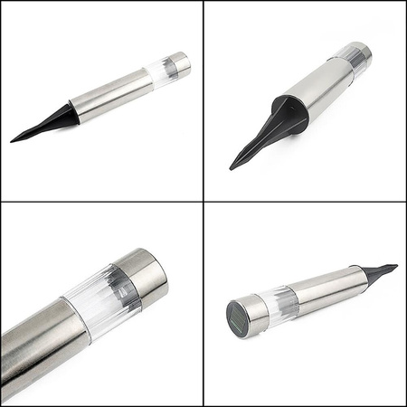 LED solární zahradní lampa. zapuštěná TUBA. nerezová ocel