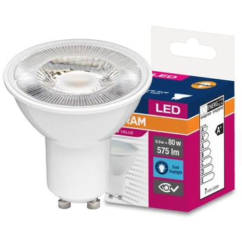 LED žárovka GU10 6.9W = 50W 575lm 6500K Studená bílá 120° OSRAM Hodnota
