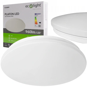 Stropní svítidlo Plafond LED 12W 960lm 4000K neutrální bílá IP44 Koupelna Ecolight