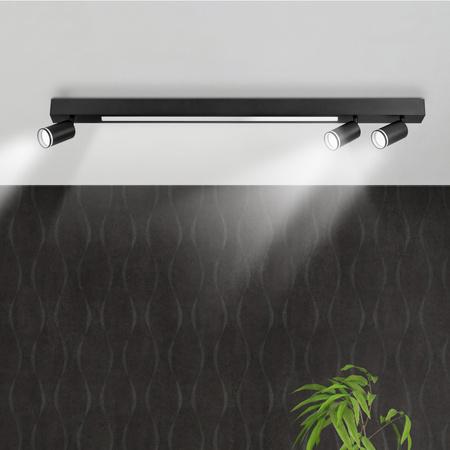 Bodové reflektorové stropní svítidlo 3x GU10 LED pásek 4000K černá PARIS Sanico Goldlux