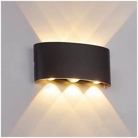 Venkovní nástěnná lampa LED 6W 480lm 3000K Warm Top Down IP54 Black Kobi