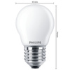 LED kulová žárovka E27 P45 6.5W = 60W 806lm 2700K Teplá bílá vlákno Mléčné PHILIPS
