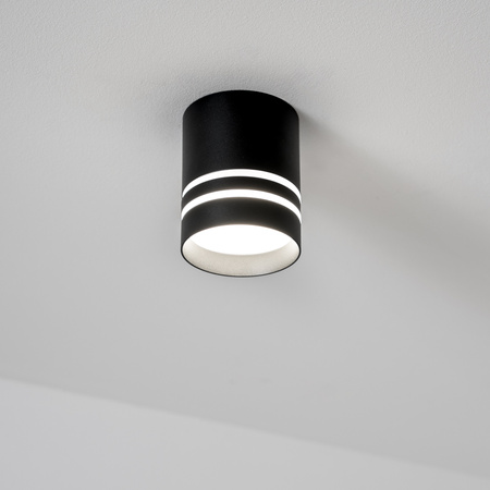 Nástěnná povrchová montáž HALOGENOVÝ Spot Tuba ARISA GU10 LUMILED Kulatý Černý 80 mm