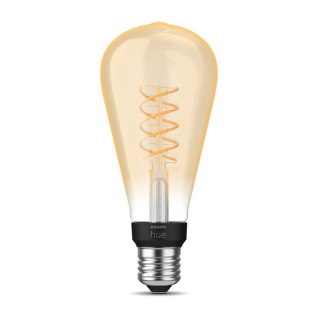 LED Edison E27 ST72 7W 2100K teplá bílá vlákno PHILIPS HUE White Bluetooth Zigbee žárovka