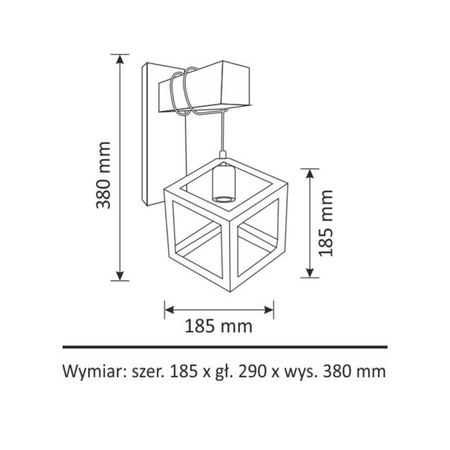 SWEDEN Nástěnné svítidlo 1x E27 Dřevo Black GOLDLUX (Polux)