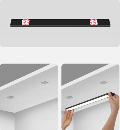 LED lišta na nábytek pod skříňovou lampu 1W 4500K 20cm s pohybovým senzorem černá