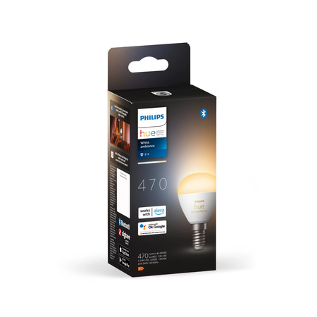 LED žárovka E14 P45 5,1W CCT PHILIPS HUE White Ambiance Bluetooth Zigbee