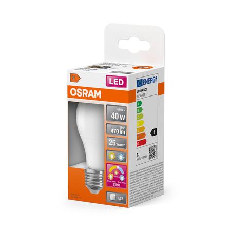 LED žárovka A60 E27 4,9W = 40W 470lm 2700-4000K CCT 200° Relax Active and Sleep CLASSIC Osram
