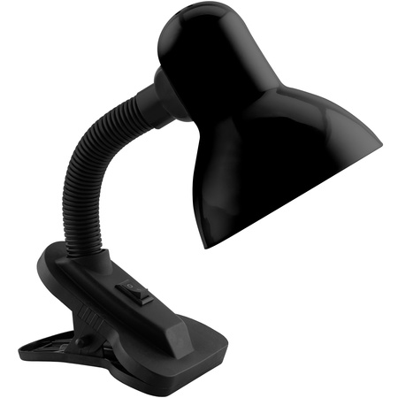 Stolní lampa Školní Noční E27, Nastavitelná s klipem Černá LIBRA LUMILED