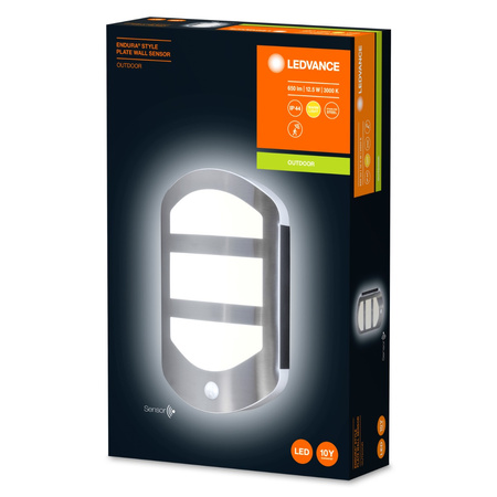 Nástěnné svítidlo fasádní nástěnné svítidlo 12.5W 630lm 3000K Pohybový senzor Endura STYLE PLATE WALL LEDVANCE