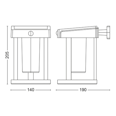 LED solární nástěnná lampa CAMILL 1,4W 3000K IP44 Soumrakový senzor PHILIPS