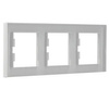 3-násobný horizontální rám pro trojzásuvku. bílá ASFORA
