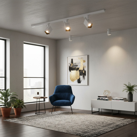 Sanico Goldlux 1-fázová sada + 3x reflektor GU10 Bílá Černá SQUARE Sanico Goldlux