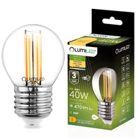 LED žárovka E27 P40 Filament 4W = 40W 470lm 3000K Warm 360° LUMILED