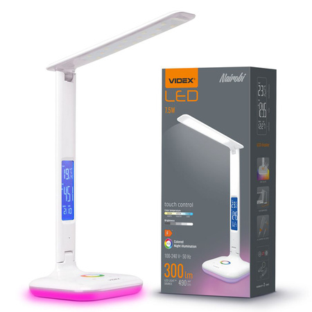 NAIROBI VIDEX LED stolní lampa stmívatelná 7.5W 3000K - 5500K RGB dotyková bílá