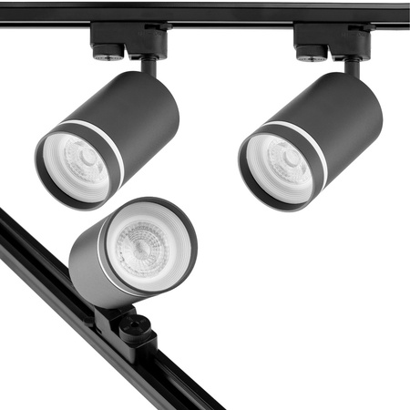 Sada osvětlovacích kolejnic 1m kolejnice + 2x GU10 černá LED kolejnice bodové světlo s ozdobným kroužkem