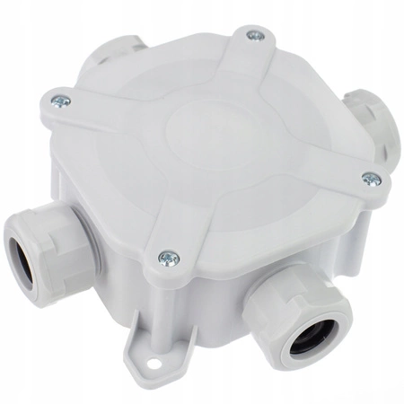 Hermetická instalační krabice pro povrchovou montáž PG16 75x75x33mm Splitter s tlumivkami Šedá PAWBOL