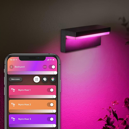 Venkovní nástěnná lampa Philips HUE Nyro WACA 13,5 W černá 17456/30/P7