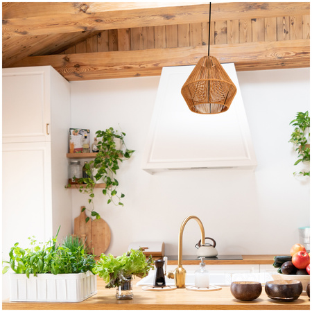 Bambusová dekorativní závěsná lampa E27 Sibu Kobi