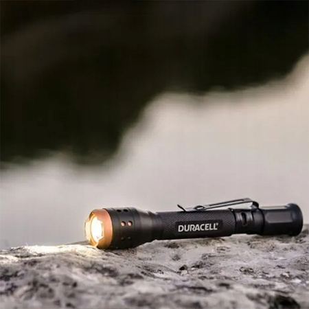 Hliníková LED svítilna ruční taktická baterie 2xAAA 150lm 3 režimy DURACELL