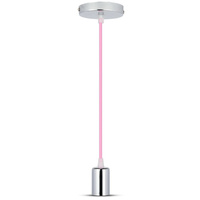 Závěsná lampa Svítidlo E27 Chromové stínidlo s růžovým kabelem Závěsné VT-7338 V-TAC