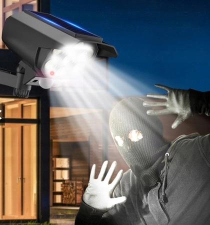 LED solární lampa Falešná kamera Venkovní zahradní pohybový senzor + dálkové ovládání