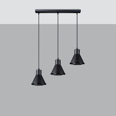 TAZILA LED závěsné stropní svítidlo 3xGU10 ES111 černé SOLLUX